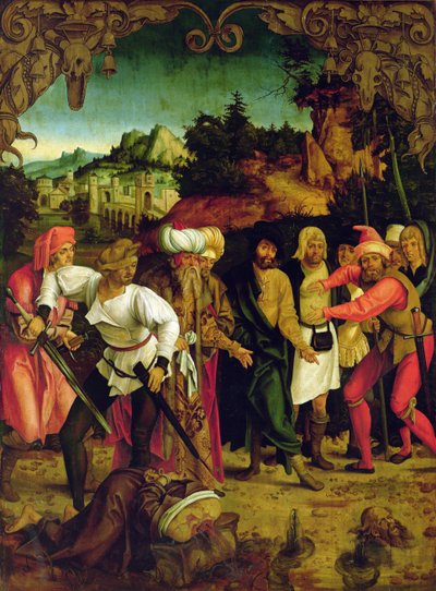La Decapitación de San Pablo, de un políptico que representa Escenas de las Vidas de SS. Pedro y Pablo (detalle) de Hans Suess Kulmbach
