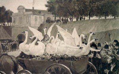 Cisnes Salvajes, ilustración de Hans Tegner (1853-1932) para el cuento de hadas de Hans Christian Andersen (1805-1875) de Hans Tegner