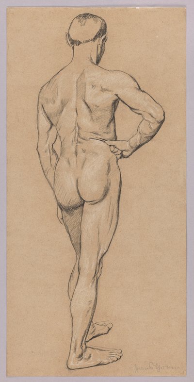 Desnudo masculino visto desde atrás de Hans Thoma