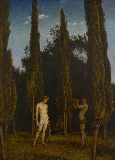 Apolo y Marsias, 1888 de Hans Thoma