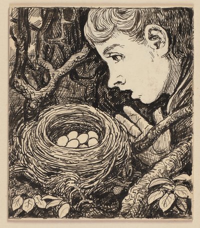 Dibujo para la cartilla: nido de Hans Thoma