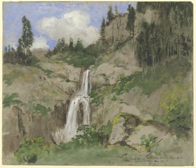 Paisaje con cascada (decoración para un teatro de marionetas) de Hans Thoma