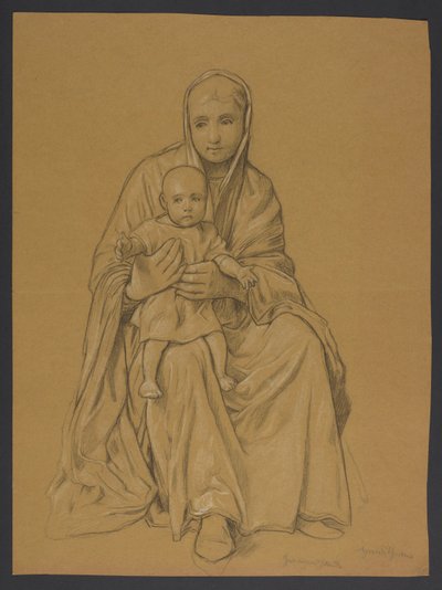 María con Jesús en su regazo de Hans Thoma