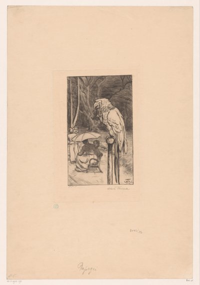 Loro y cuatro figuras de Hans Thoma