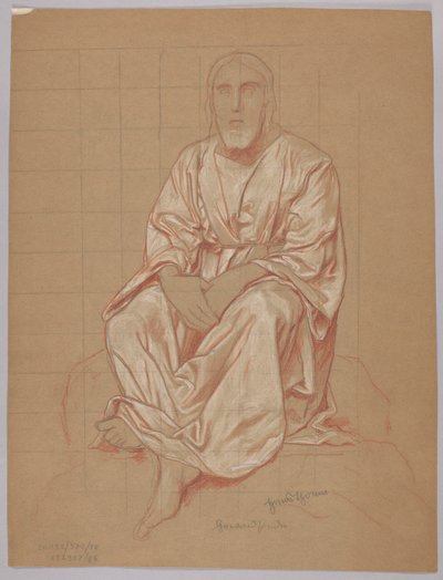 Cristo sentado, verso: repetición de la misma figura de Hans Thoma