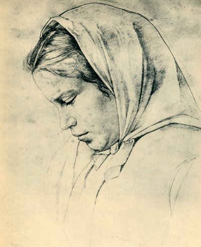 La hermana del artista Agathe, 1866, 1943 de Hans Thoma