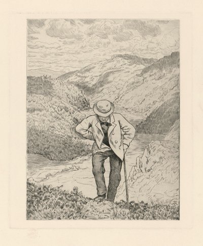 Excursionistas en la montaña de Hans Thoma
