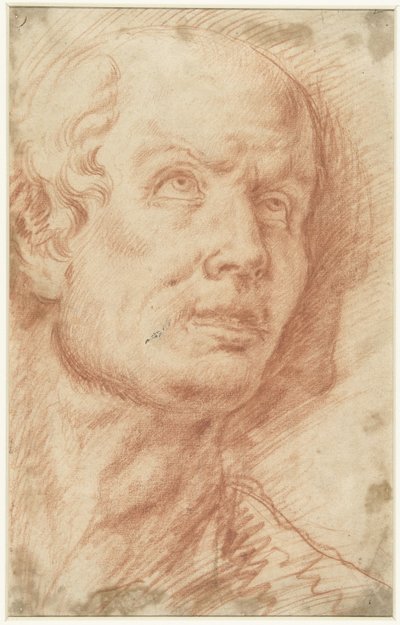 Cabeza de hombre con la mirada hacia arriba de Hans Troschel (possibly)