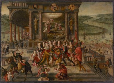 Alegoría sobre la caída de Amberes el 17 de agosto de 1585, 1585-1586 de Hans Vredeman de Vries