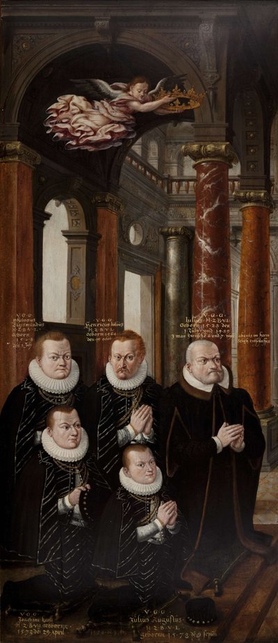 La familia de Julio de Brunswick-Lüneburg y Hedwig de Brandeburgo. Ala del retablo-epitafio de Hans Vredeman de Vries