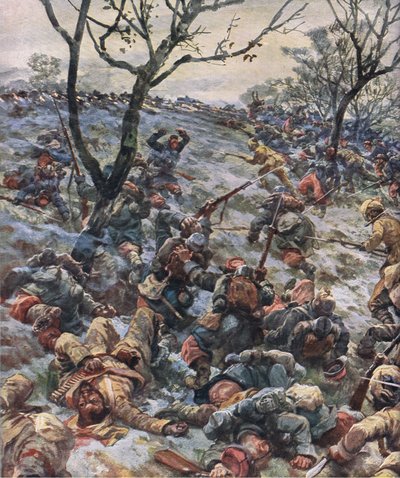 El derrumbe del frente francés, extraído de la Historia Ilustrada de la Guerra Mundial 1914-1915, publicada por la Union Berlagsefellfchaft de Hans W. Schmidt