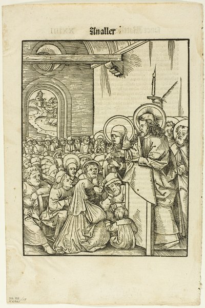 Cristo predicando, de Leben Jesu Christi, lámina 19 de xilografías de libros del siglo XVI de Hans Wechtlin I