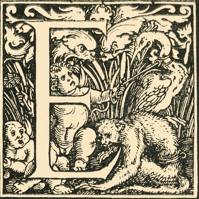 E - Un alfabeto por Hans Weiditz, c1520-1521, 1908 de Hans Weiditz