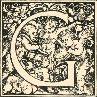 G - Un alfabeto por Hans Weiditz, c1520-1521, 1908 de Hans Weiditz