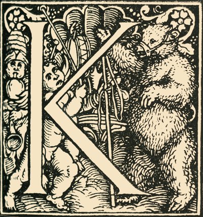 K - Un alfabeto por Hans Weiditz, c1520-1521, 1908 de Hans Weiditz