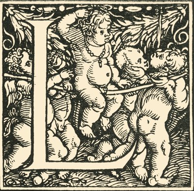 L - Un alfabeto por Hans Weiditz, c1520-1521, 1908 de Hans Weiditz