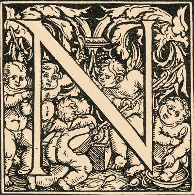 N - Un alfabeto de Hans Weiditz, c1520-1521, 1908 de Hans Weiditz