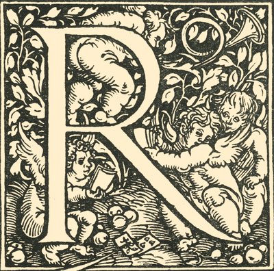 R - Un alfabeto por Hans Weiditz, c. 1520-1521, 1908 de Hans Weiditz