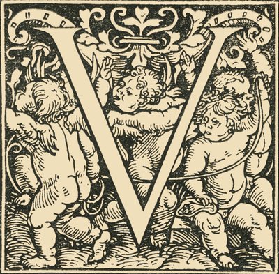 V - Un alfabeto de Hans Weiditz, c1520-1521 de Hans Weiditz