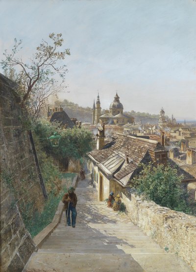 Vista del casco antiguo de Salzburgo desde Nonnbergstiege de Hans Witt
