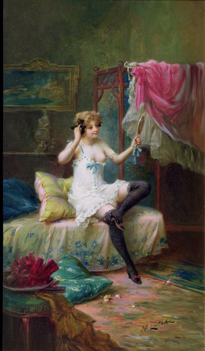 La señora en su tocador de Hans Zatzka