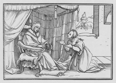 Abisag cuida a David, 1 Reyes I, 3 de Hans after Holbein the Younger