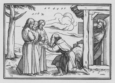 Abraham recibe a tres ángeles, Génesis XVIII, 2 de Hans after Holbein the Younger