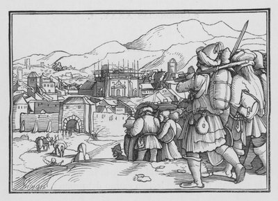 Ciro restaura los utensilios del templo, Esdras I, 6 de Hans after Holbein the Younger