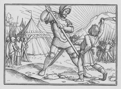 David mata a Goliat, 1 Samuel XVII, 49 de Hans after Holbein the Younger