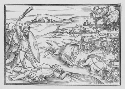 David derrota a Hadadézer y a los sirios, 2 Samuel VIII, 3 de Hans after Holbein the Younger