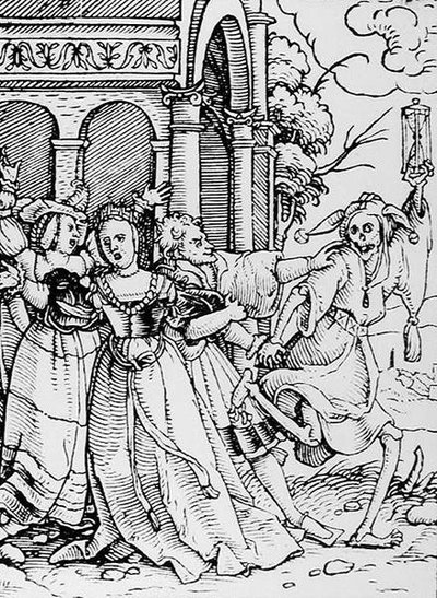 La Muerte y el Cortesano, de La Danza de la Muerte, grabado por Hans Lutzelburger, c.1538 de Hans after Holbein the Younger