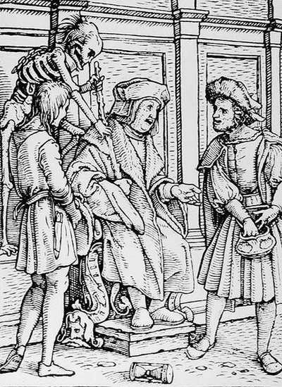La Muerte y el Juez, de La Danza de la Muerte, grabado por Hans Lutzelburger, c.1538 de Hans after Holbein the Younger