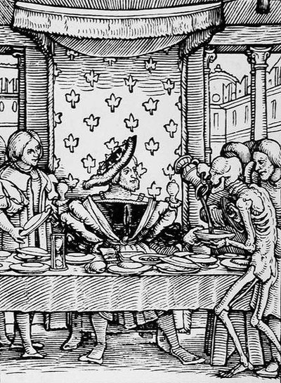 La Muerte y el Rey, de La Danza de la Muerte, grabado por Hans Lutzelburger, c.1538 de Hans after Holbein the Younger
