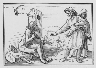 Elifaz reprende a Job por justificarse, Job XV, 1, 2 de Hans after Holbein the Younger
