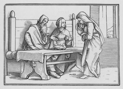 Ana en su dolor ora por un hijo, 1 Samuel I, 10 de Hans after Holbein the Younger
