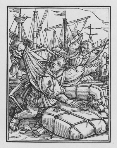La danza de la muerte: El Comerciante de Hans after Holbein the Younger