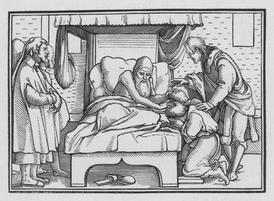 Jacob bendice a José y a sus dos hijos, Génesis XLVIII, 14 de Hans after Holbein the Younger