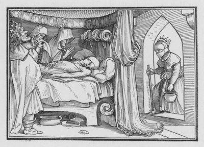 Jeroboam envía a su esposa disfrazada para consultar al profeta Ahías, 1 Reyes XIV, 12 de Hans after Holbein the Younger