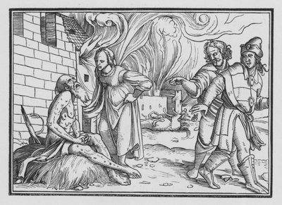 Job reprende a su esposa, Job II, 9 de Hans after Holbein the Younger