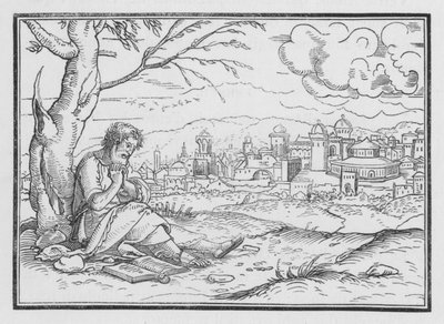 Jonás se lamenta de la misericordia de Dios, Jonás IV, 5 de Hans after Holbein the Younger