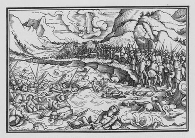 El faraón persigue a los israelitas, Éxodo XIV, 28 de Hans after Holbein the Younger