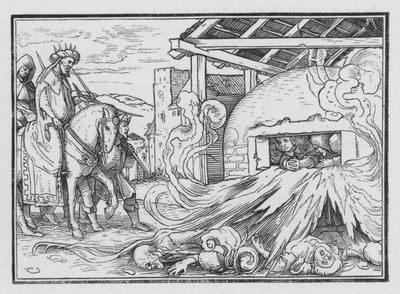 Sadrac, Mesac y Abednego son arrojados al fuego, Daniel III, 23 de Hans after Holbein the Younger