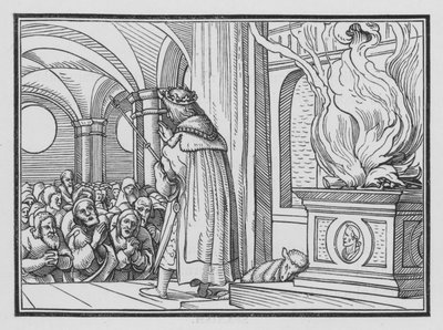 Salomón bendice al pueblo y alaba a Dios, 2 Crónicas VI, 12 de Hans after Holbein the Younger