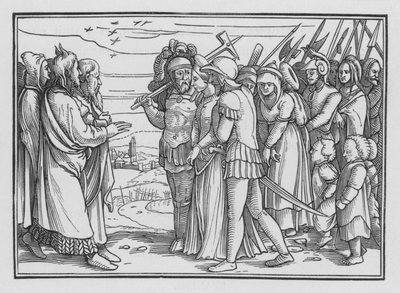 Los madianitas saqueados y Balaam asesinado, Números XXXI, 9 de Hans after Holbein the Younger