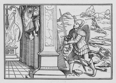 La derrota y muerte de Saúl, 1 Crónicas X, 10 de Hans after Holbein the Younger