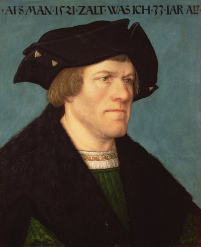 Retrato de un hombre afeitado, 1521 de Hans or Johan Maler