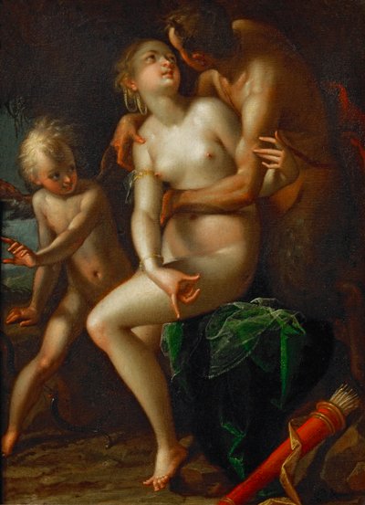 Júpiter, Antíope y Amor ... de Hans von Aachen