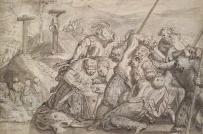 Soldados apostando por el manto de Cristo de Hans von Aachen