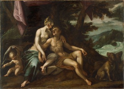 Venus y Adonis de Hans von Aachen
