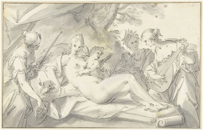 Venus entre las artes y las ciencias de Hans von Aachen